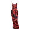 Dress, European and American sexy print halter split one-step skirt suspender dress