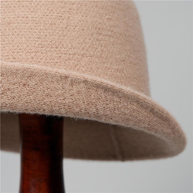 New British Wind Curling Mother Bucket Hat Women'S Autumn And Winter Simple Fashion Bucket Hat Temperament Versatile Short Brim Top Hat