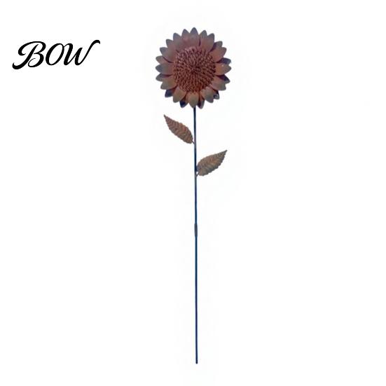 Picchetti Metallici da Giardino Rustici Picchetto Girasole, Scultura Floreale Ruggine Retrò, Ornamento Decorativo per Giardino Esterno Cortile Prato Decorazione Pesante