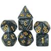 Polyhedral Dice Set with Marble 7pcs DND Dice for Board Games /Teaching Math Party Accessories, Engraving Spider Web Game Dice