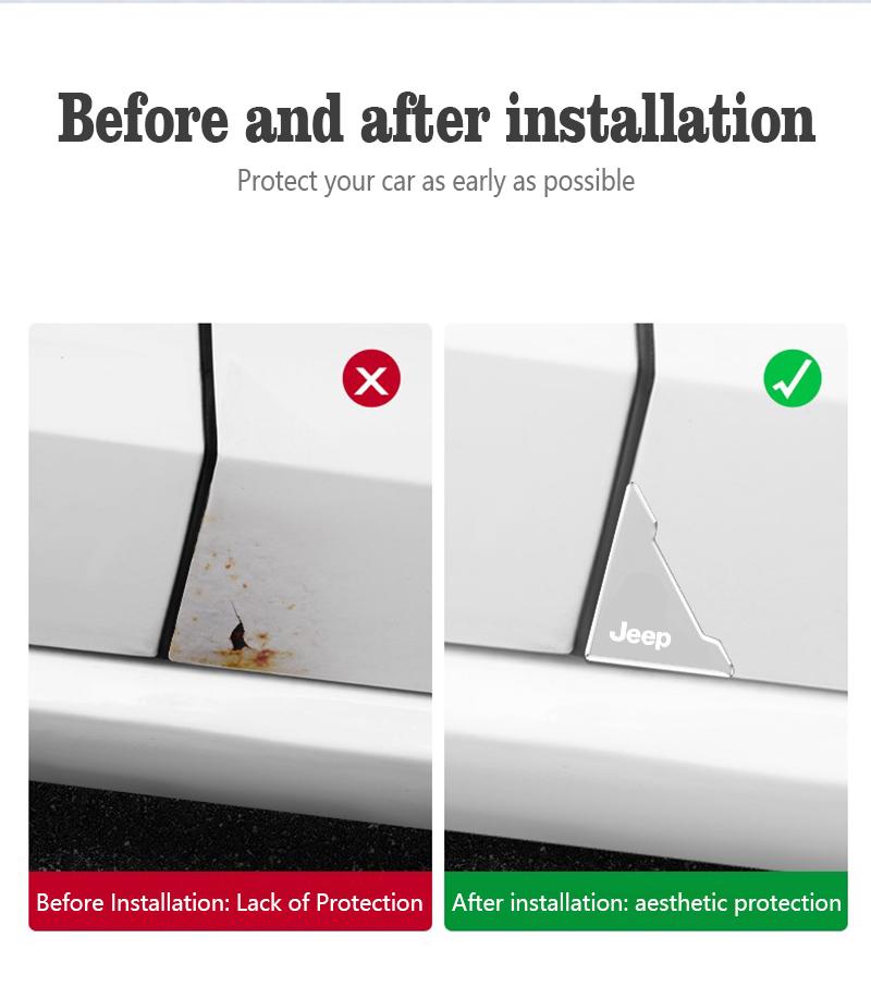 Pro Jeep 4 ks Silikonová nálepka tlumiče dveří auta Proti kolizi Poškrábání Pro Jeep Wrangler Renegade Compass Grand Cherokee Patri