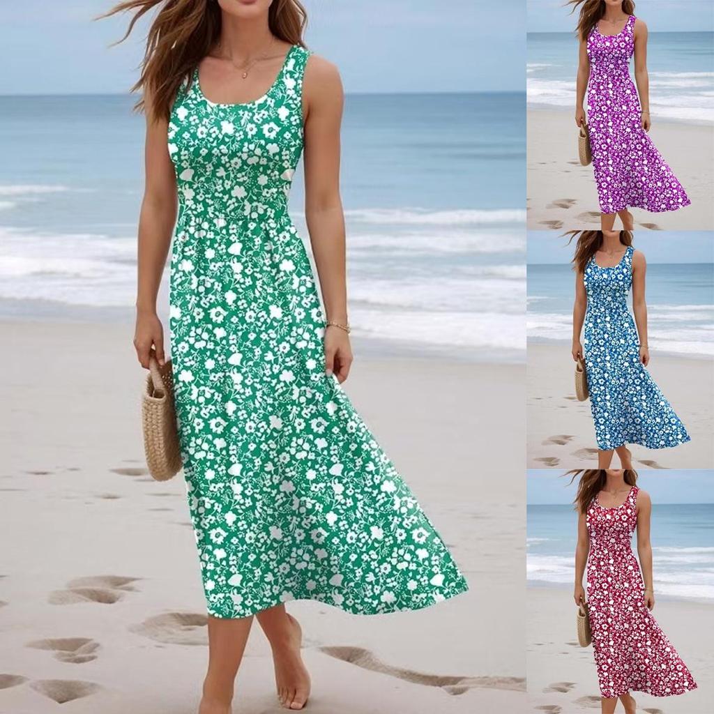 Summer 2025 Sleeveless V-Neck Backless Lace-Up Slit Maxi Dress for Women