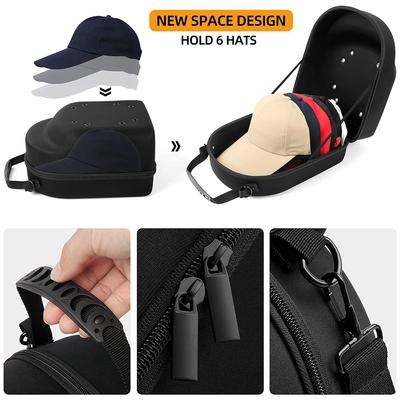 EVA Hat Organizer Box for Baseball Caps Anti-crush Anti-deformation Protect Up To 6 Hats Hard Shell