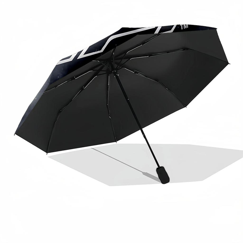 Ombrello pieghevole automatico con logo F1, 8 stecche, compatto e portatile, adatto a tutte le stagioni, un elegante regalo di festa.