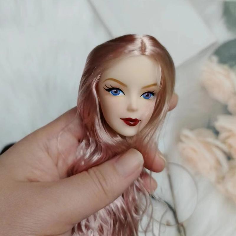 30cm Puppenkopf Dame mit großen welligen lockigen Haaren 16 Verkleidungszubehör Mädchen DIY Spielzeug