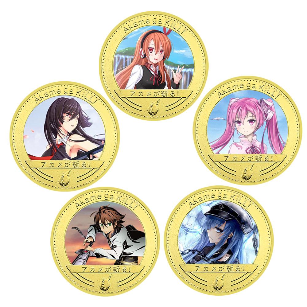 Japanese Classic Animation Gold Plated Color Commemorative Coin Anime Peripheral Commemorative Collection Gift