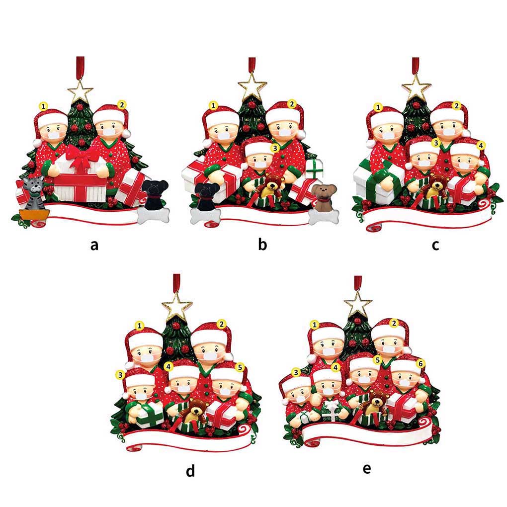 Weihnachtsanhänger 2020 Quarantäne Familie Weihnachtsbaum Hängedekoration