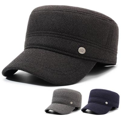 Flat Cap Men's Winter Thick Cold-Proof Middle-Aged Autumn Warm Ear Protectors for The Elderly