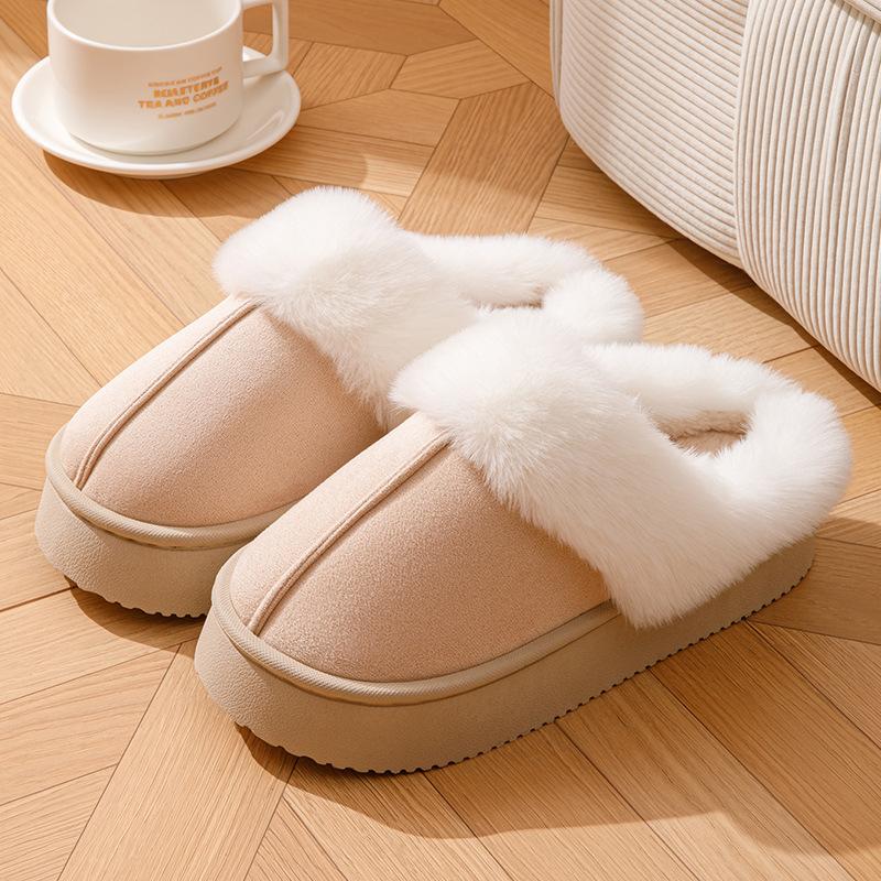 Cotton slippers medium help winter bag and indoor home warmth plush cotton shoes winter