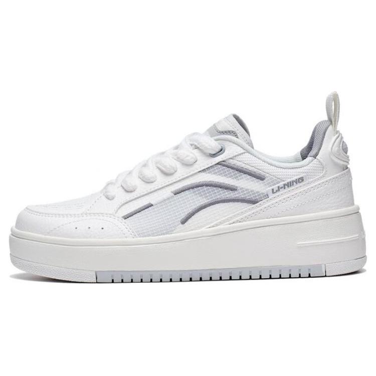 

новые LiNing Floating Light Противоскользящие Износостойкие Низкие Кеды для Скейтборда Женские Белые Серые 37