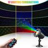 Waterproof Firefly Laser Projector Lights Outdoor,12 Effect Moving RGB Lights Show Laser Projection with RF Remote and Timer for Wedding Halloween