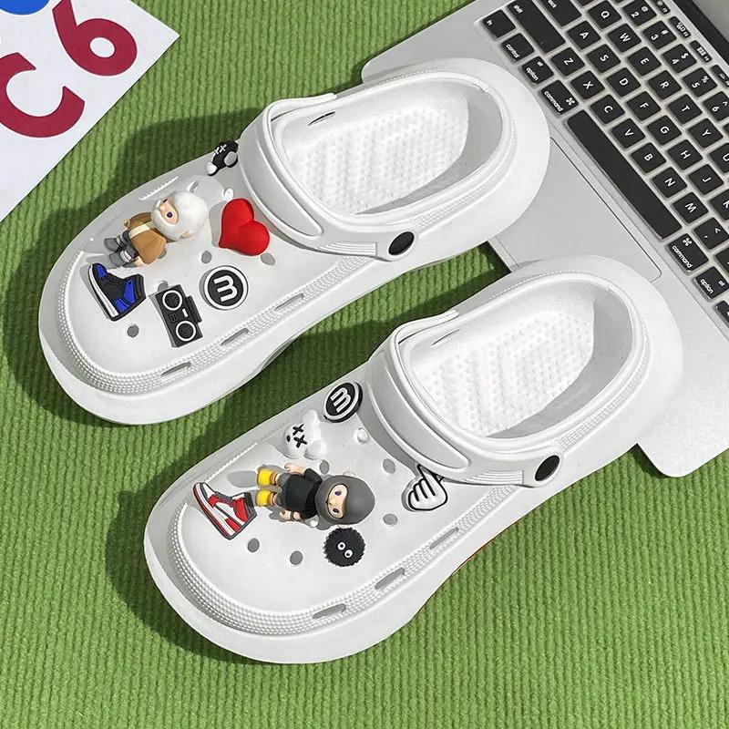 Fashion Man Sandals Beach Summer 2024 Shoes For Men Hole 39 V Number 41 Non-slip Cheap Clearance Korean Style Wholesale Casual Big Size