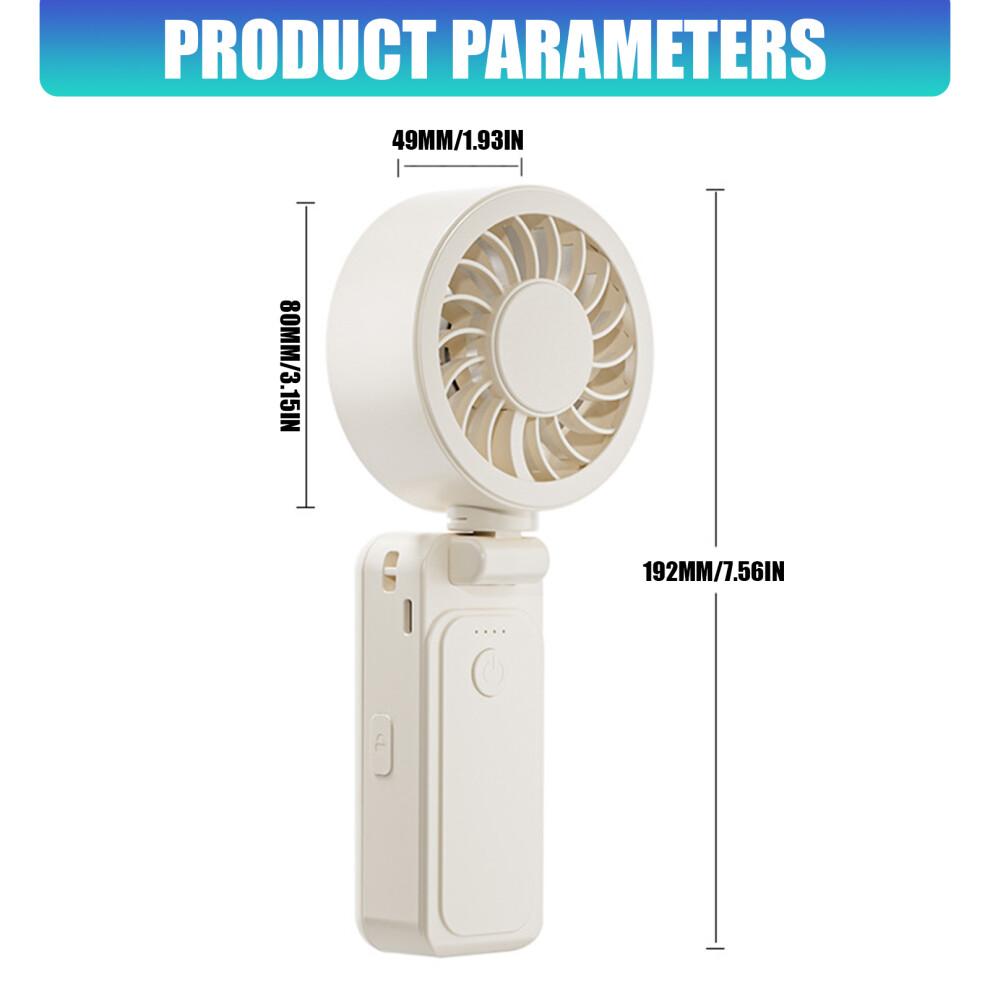 Light Weight Plastic Handheld Fan with Locking Clip-white