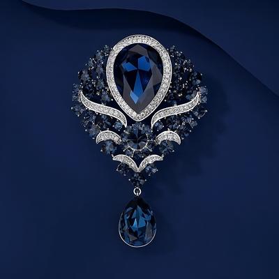 Elegante Spilla a Goccia d'Acqua, Spilla di Cristallo, Spilla di Lusso Leggero e dal Design Raffinato