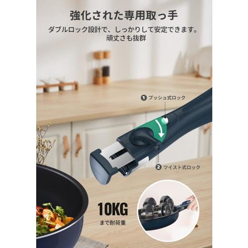 FERLORD Mehrfachgriff Abnehmbarer Griff für Bratpfannen, Doppelte Verriegelung, Einfache Installation