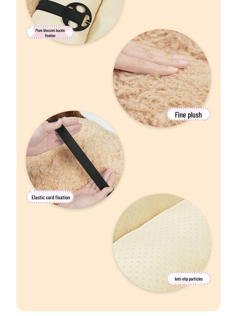 Damen Winter Plüsch Autositz- und Rückenlehnenbezug – Warm, Niedlich, Integriertes Design