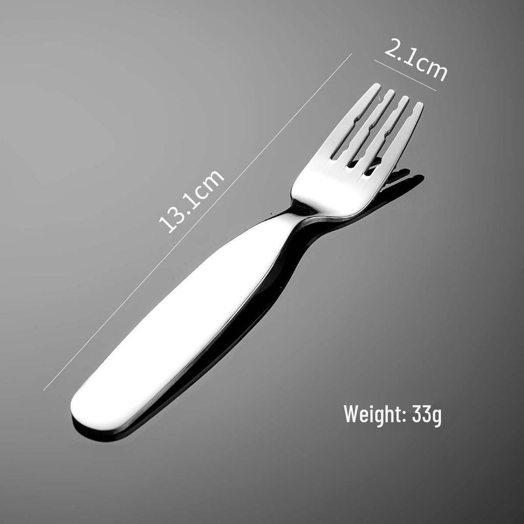 Premium 304 Stainless Steel Child's Dessert & Soup Spoon Set with Flat Bottom & Children's Fork