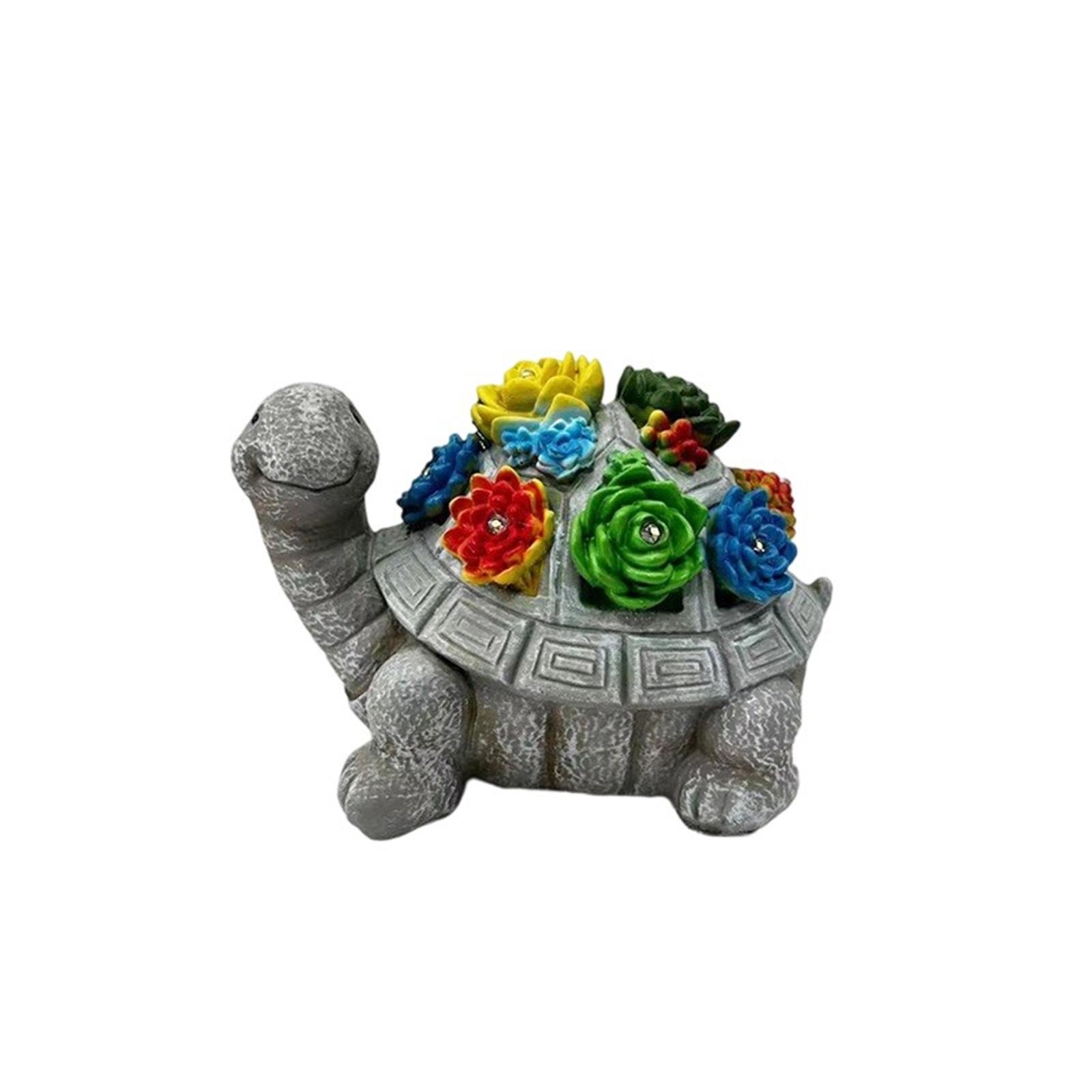 

Солнечный суккулент/ Статуэтка черепахи Ремесло из смолы Сад зоопарка Садовый светильник Украшение One Size