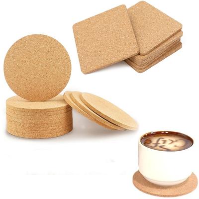 Cork Water Cup Mat Square Circular Kitchen Water Absorbing Mat  Home Restaurants and Bars