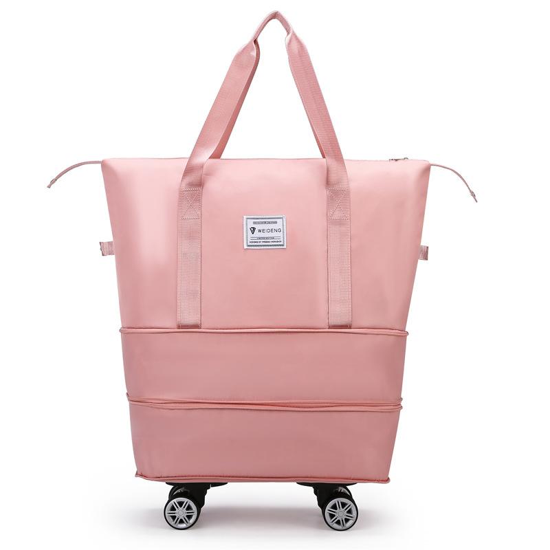 Large Capacity Double-layer Expansion with Wheeled Travel Bag Dry and Wet Separation Pregnant Mothers for Delivery Storage Bag Can Be Putt Rod