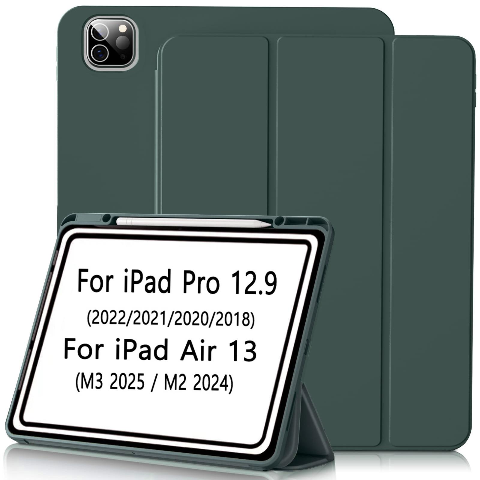 Étui pour iPad Air 13 pouces (M3/M2-/) | iPad Pro 12.9 6ème/5ème/4ème/3ème Génération /// avec Support pour Stylet