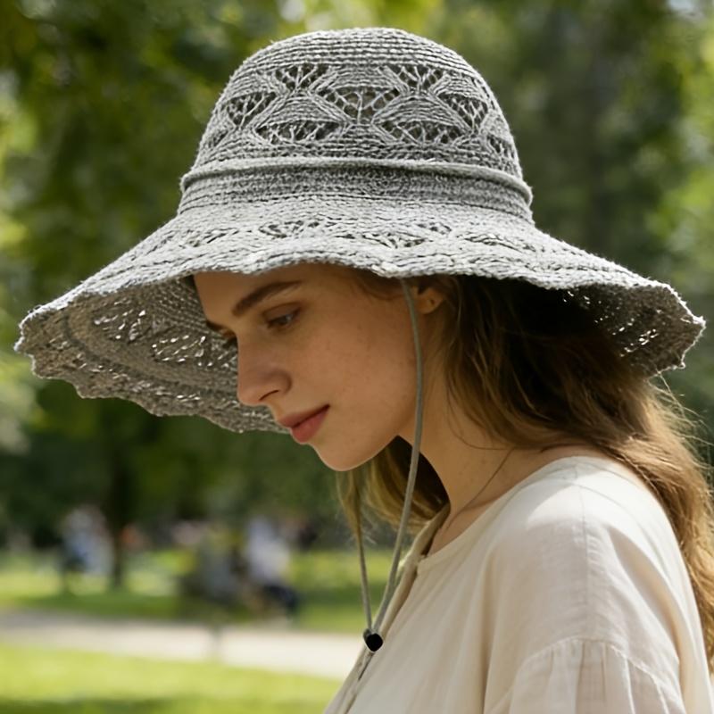 

Stylish Women s Sun Hat Lightweight Foldable Wide Brim Ideal for Summer Travel серый