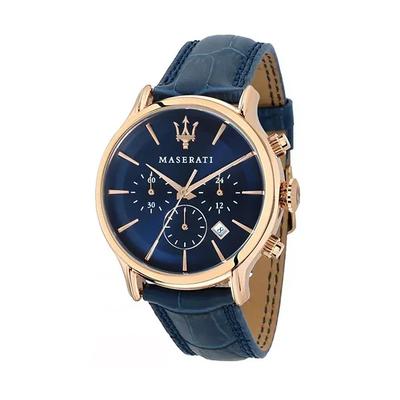 Epoca Chronograph Blue Dial Leather Strap Quartz R8871618013 100M Men's Watch