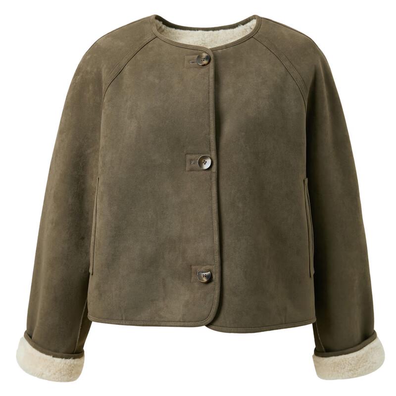 Sancai 2025 Winter Faux Suede Reversible Fur Coat