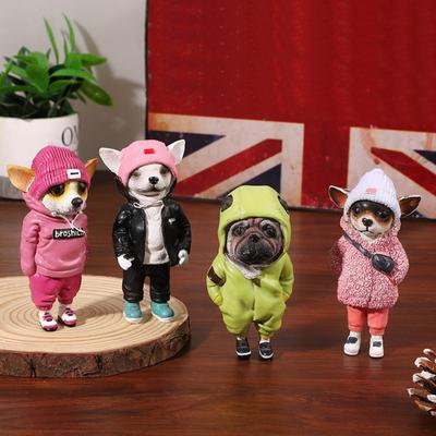 Dog Figurines Doll Halloween Resin Ornament Standing Puppy Toy Outdoor