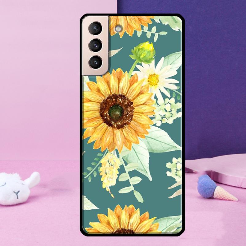 Summer Daisy Sunflower Floral Phone Case For Samsung Galaxy S24 Ultra S25 Ultra S9 S10 S20 S21 S22 Plus S23 S24 FE Cover