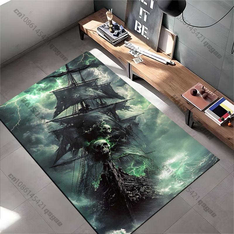 Haunted ghostly ship at sea carpet Yoga living room room decor children's crawling mat doormat area rug games mat