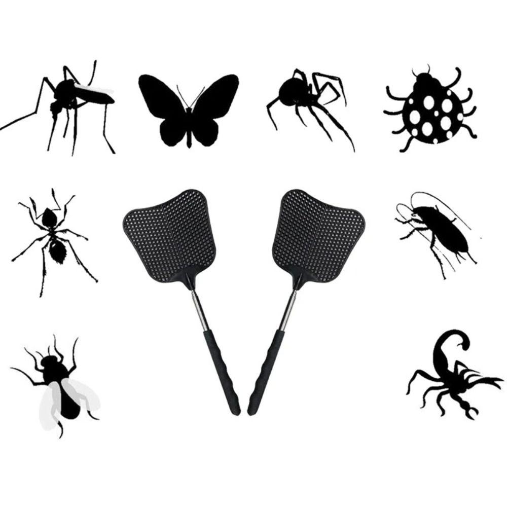 Telescopic Fly Swatter Stainless Steel Flies Trap Home Kitchen Tool Fly Killer Pest Control