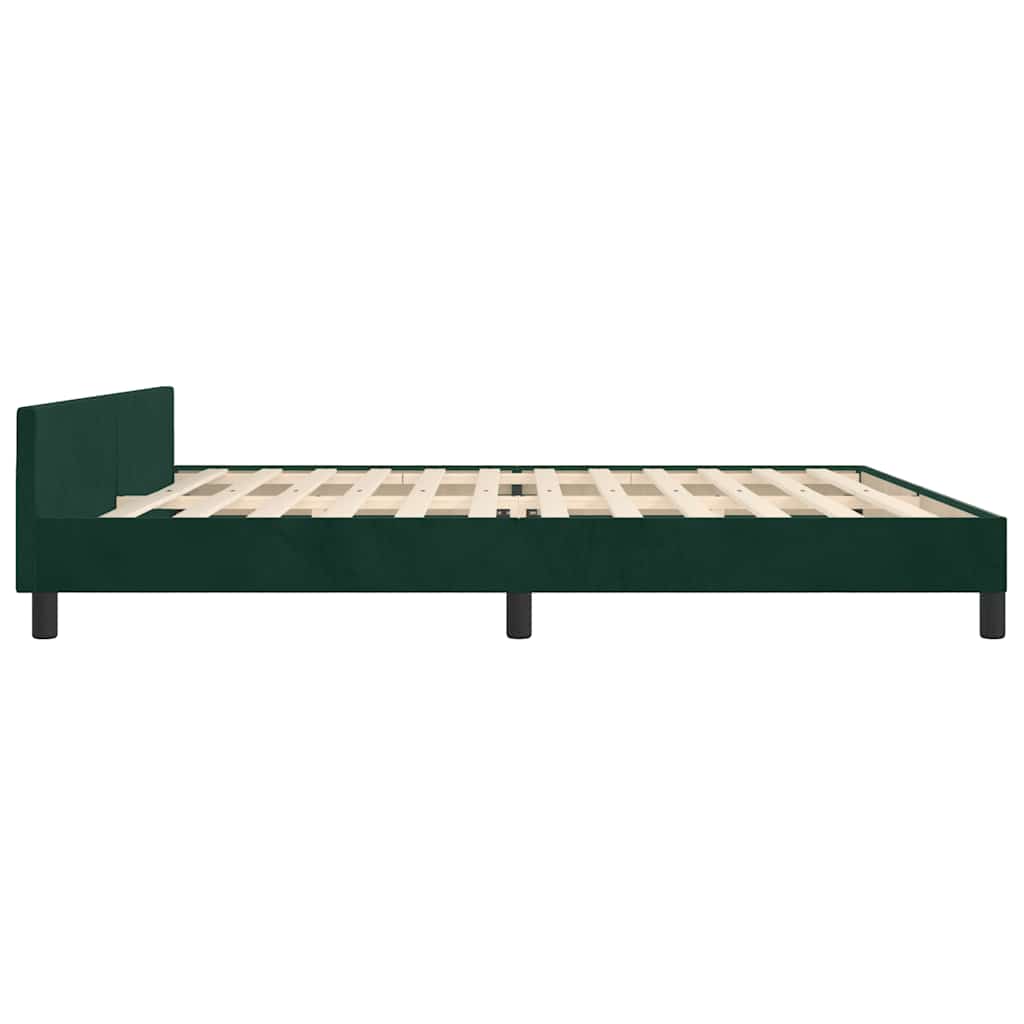 Bed Frame without Mattress Dark Green 200x200 cm Velvet