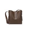 Cowhide bag women's versatile commuter bucket bag new leather women's bag high-end niche design shoulder bag