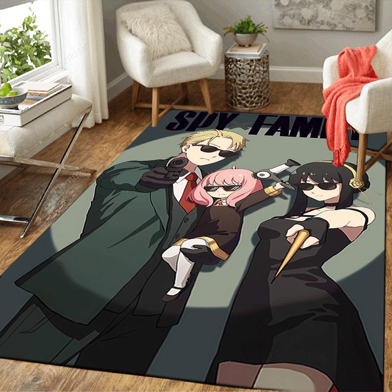 1pc Spy Family Pattern Area Rug, Anti Slip Non Shedding Stain Resistant Carpet