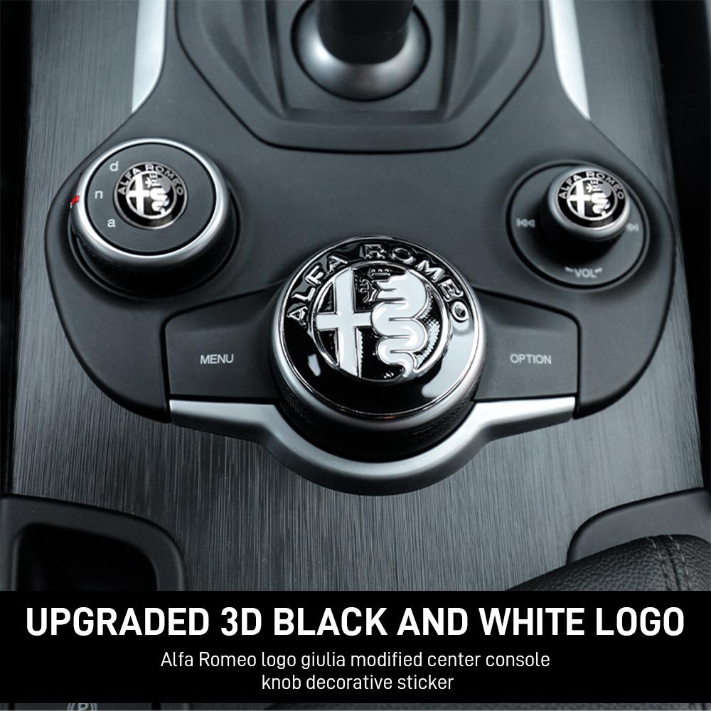 Car Stickers For Alfa Romeo 1PC Car Front Grill Emblem Covers Sticker Center Console Knob Interior Sticker For Alfa Romeo Sporti