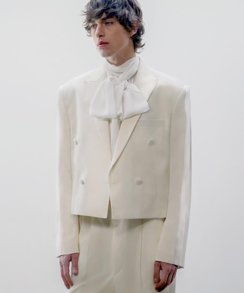 Untage Wool Tuxedo Crop Jacket[White(Unisex)]_Uth-Fb10