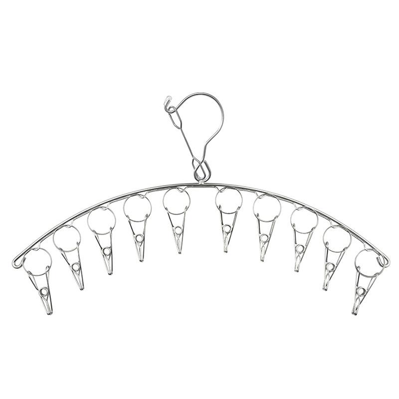 

Вешалка для одежды для дома из нержавеющей стали, сушилка для одежды, балконная вешалка для сушки носков с 10/20 зажимами, вешалка для одежды