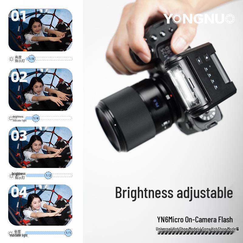 Yongnuo YN6 Mini On-Camera Flash with Built-in Battery for Nikon & Fuji Mirrorless Hot Shoe Cameras