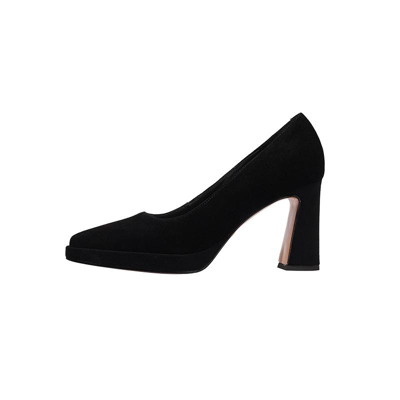 

Krazing Pot Suede Sheepskin Square Toe High Heels Summer Solid Color Shoes Big Size 41 Basic Design Women Modern Pumps 41
