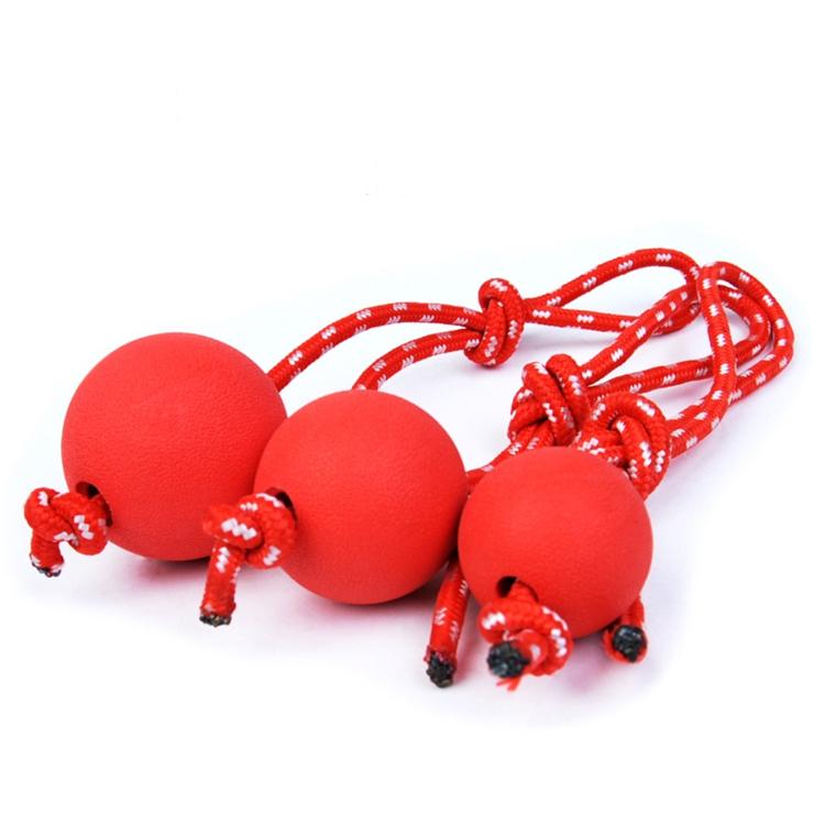 Rubber Dog Toy Ball with Rope for Pet Training Playing Chewing Solid Tooth Cleaning Toys