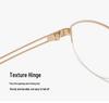 FAK Pure Titanium Semi-Rimless Cat-Eye Eyeglass Frame 55 - Old Money Style, High Intellectual Gold Wire Design 98713