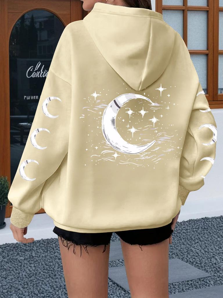 Polka Dot Star Printed Hooded Sweater Design Sense Loose Personalized Jacket Spring and Autumn Jacket