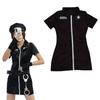 Women Halloween Sexy Cospaly Police Uniforms Large Size Zipper Clothe Stretchy