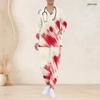 Women Plus Size V Neck Long Sleeve Scrub Set Navy Base Large Retro Patriotic Star Print Nurse Uniform Set