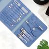 12-16 st/set Nagelklippare i rostfritt stål Nagelklippare Set med hopfällbar påse Manikyrklippare Saxar Makeup Skönhetsverktyg
