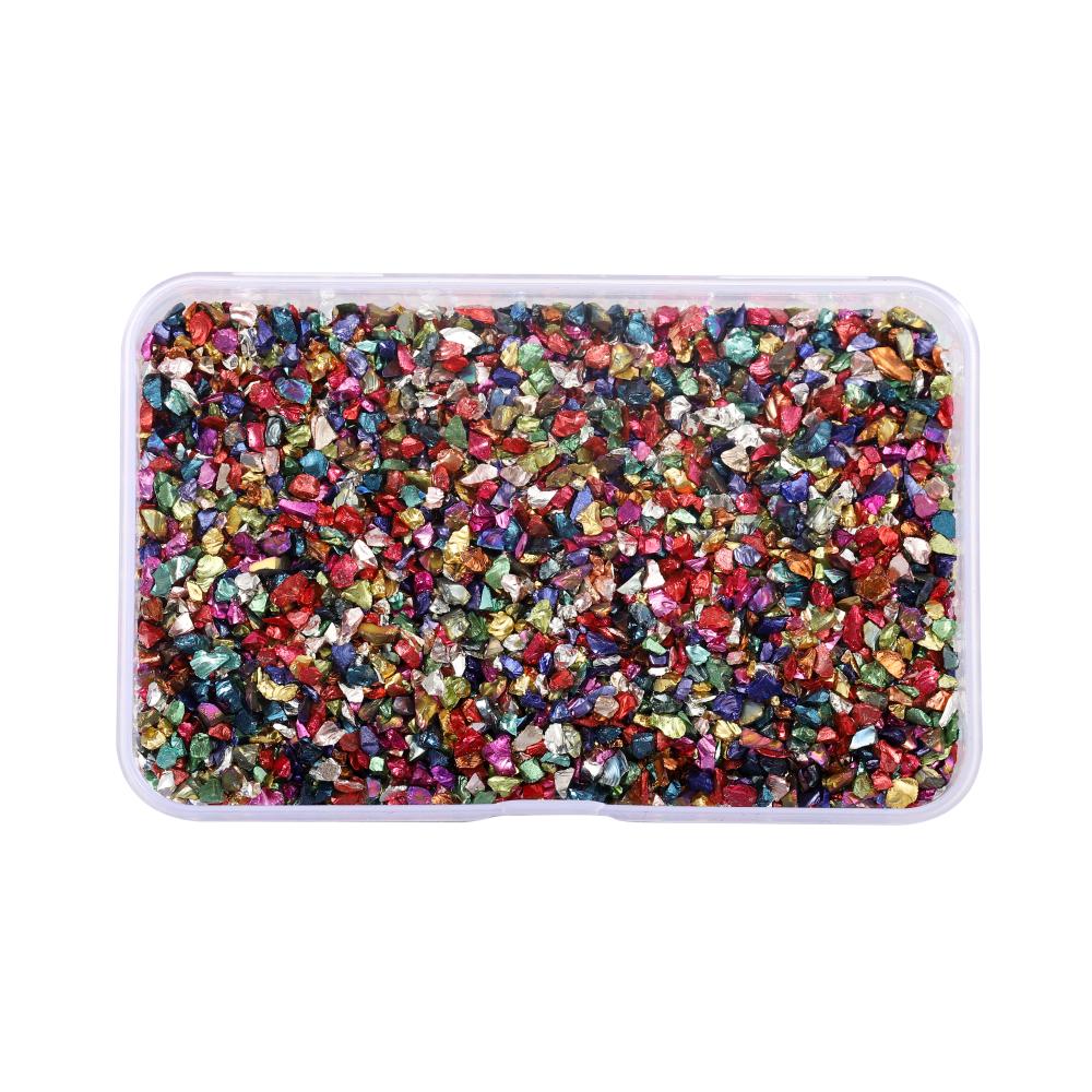 30/50/80 g/caixa cor pedras de vidro esmagado resina enchimento para diy resina cola epoxy molde irregular cristal arte do prego decoração jóias fazendo