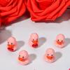 10Pcs Heart Pink Duck Figurines Mini Resin Valentine Gift For Wedding Fairy Garden Decor