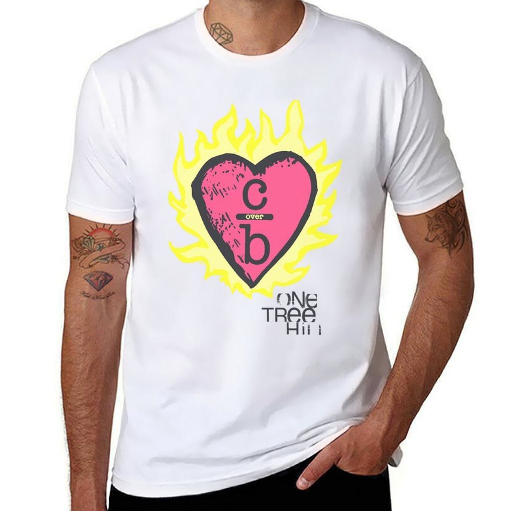One Tree Hill Brennendes Herz T-Shirt Basic Alltagsoutfit Kurzarm-T-Shirt