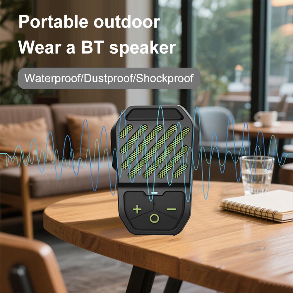 Wearable Bluetooth Speaker Built-in Mic Clip Speaker Wireless BT Microphone Speaker Sports Lavalier Speaker for Hands-Free Music
